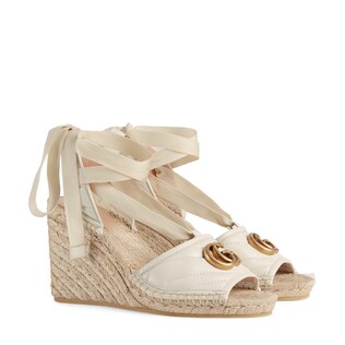 Women's platform matelassé espadrille