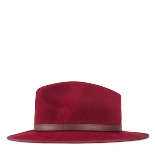 Felt hat with leather detail
