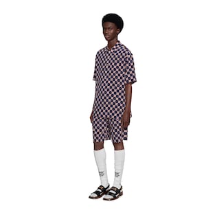 GG hexagon silk crepe bowling shirt