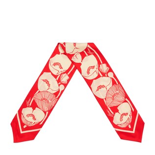 Halsschleife aus Seide mit Mohnblumen-Print