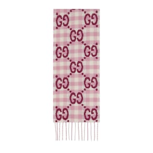 Children's check wool scarf