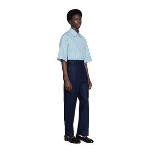 Camicia squadrata in cotone a righe GG