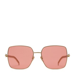 نظارات شمسية مربعة الشكل مع حلي على شكل قلب Gucci Les Pommes
