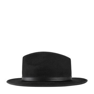 Chapeau en feutre avec détail en cuir