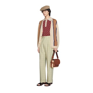 Tartan check wool pant