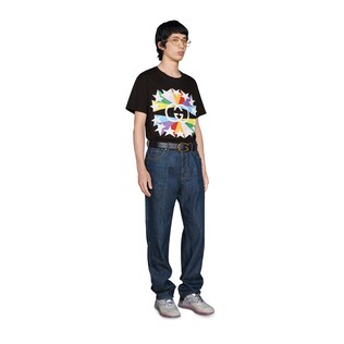 T-Shirt aus Baumwolle mit GG Sterneffekt-Print