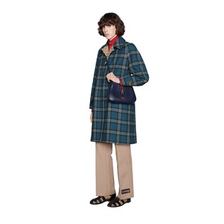 Reversible tartan wool coat