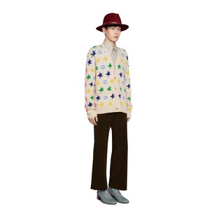 Wool cardigan with stars