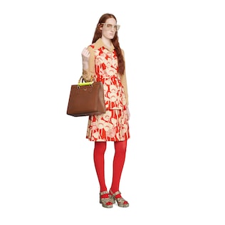 Flower print silk skirt