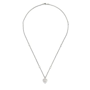 Necklace with Interlocking G enamel heart