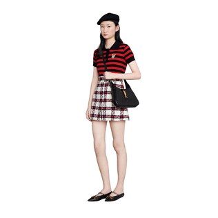 Striped cotton knit polo