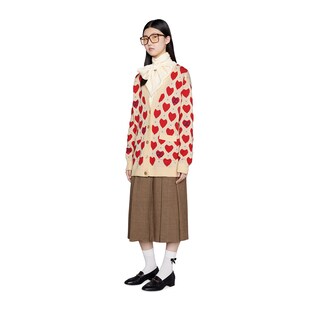 Women's Gucci Les Pommes cotton heart sweater