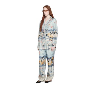 Camisa estilo pijama con estampado de estanque (online)