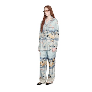 Online Exclusive pond print pajama shirt