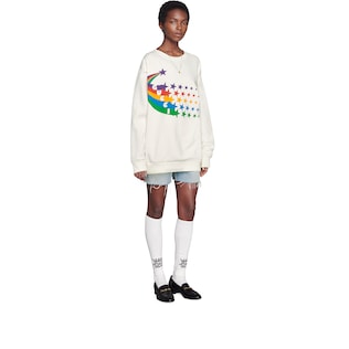 Gucci shooting star print cotton sweatshirt