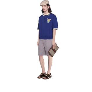 Shorts a quadretti con cavolfiore Gucci