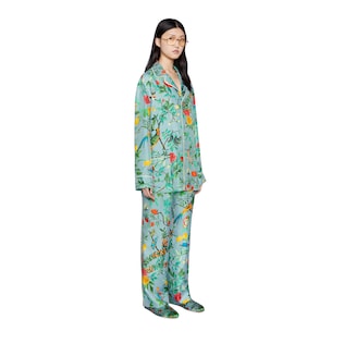 Pyjama deux pièces en soie à imprimé Tian