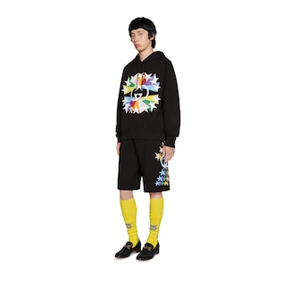 Interlocking G star burst print cotton sweatshirt