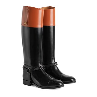 Knee-high boot with harness