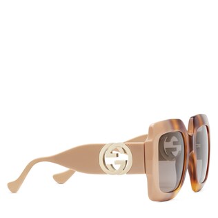 Rectangular sunglasses with chain