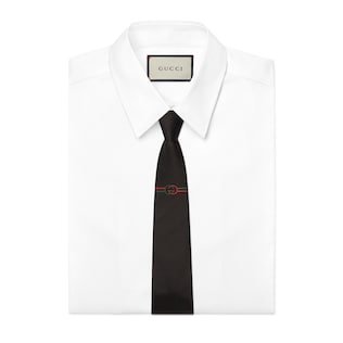 Interlocking G silk jacquard tie