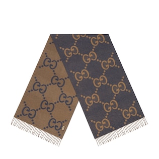 GG cashmere jacquard scarf