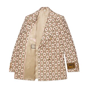 Gucci 100 GG flower cotton silk jacket