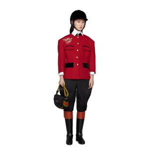Padded shoulders wool mohair jacket