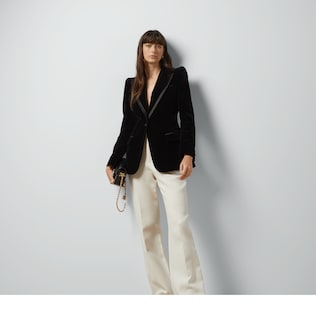 Single-breasted velvet jacket