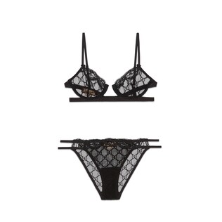 Ensemble de lingerie en tulle à motif GG brodé