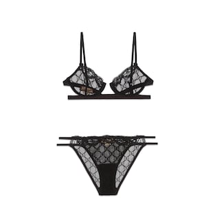 GG embroidered tulle lingerie set
