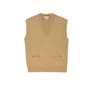 Cashmere vest with chain detail