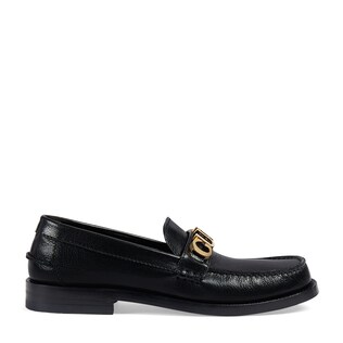 حذاء لوفرز من الجلد بشعار Gucci للنساء