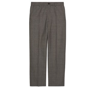 Check wool cropped trouser