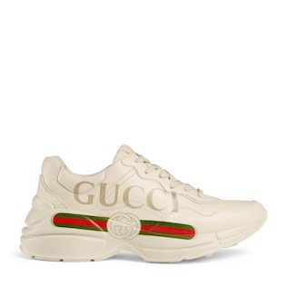 Rhyton系列女士Gucci标识皮革运动鞋
