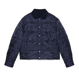Chaqueta reversible de pana y lona de nylon GG