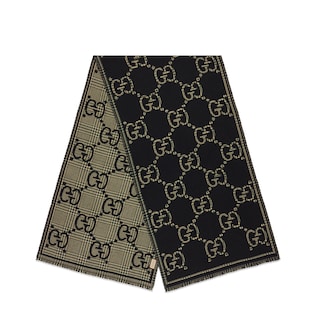 Check GG wool scarf