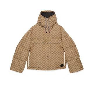 Doudoune sans manche matelassée en toile de coton GG