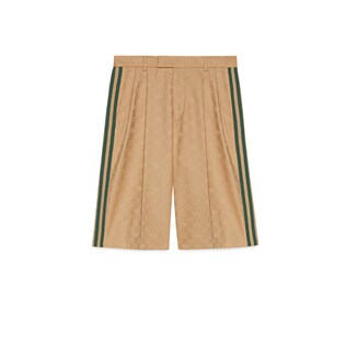 adidas x Gucci联名系列GG Trefoil提花短裤