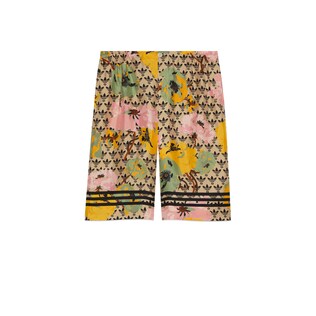 Kurze adidas x Gucci Hose aus Seide mit Print