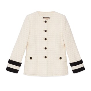 Tweed collarless jacket