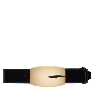 Wide belt with retro G buckle