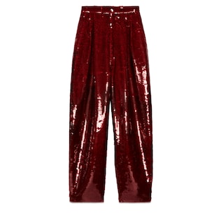 Pantalone in viscosa di seta con paillette
