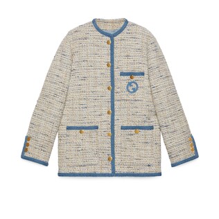 Chaqueta de tweed con parche