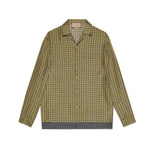 Geometric Interlocking G print silk shirt