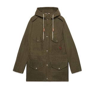 Waxed cotton adjustable length jacket