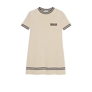 Wool dress with contrast trim