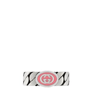 Bague avec détail GG enlacés en émail