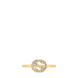 Bague avec diamant Gucci Interlocking