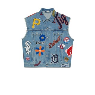Denim vest with MLB™ patches